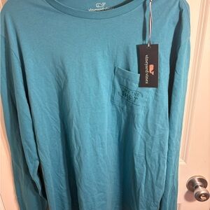Vineyard Vines Men's Teal Long Sleeve Tee